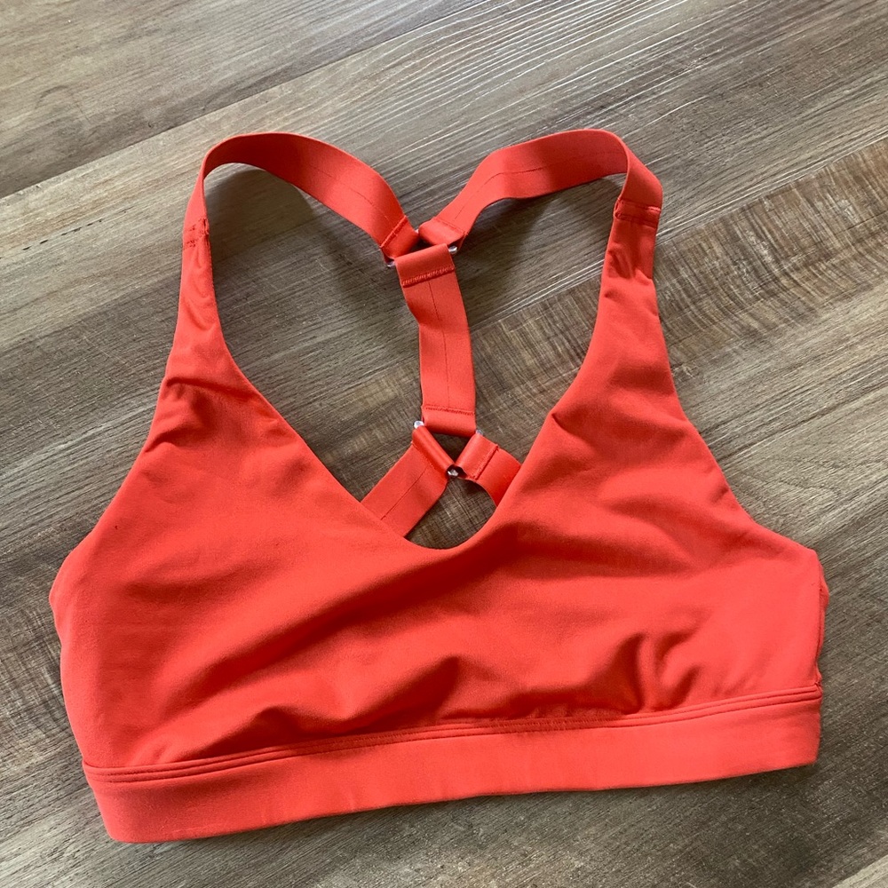 Orange Athleta sports bra, size small